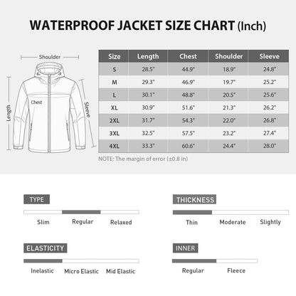 LOOGU Men’s Packable Rain Jacket Waterproof Lightweight Hooded J30