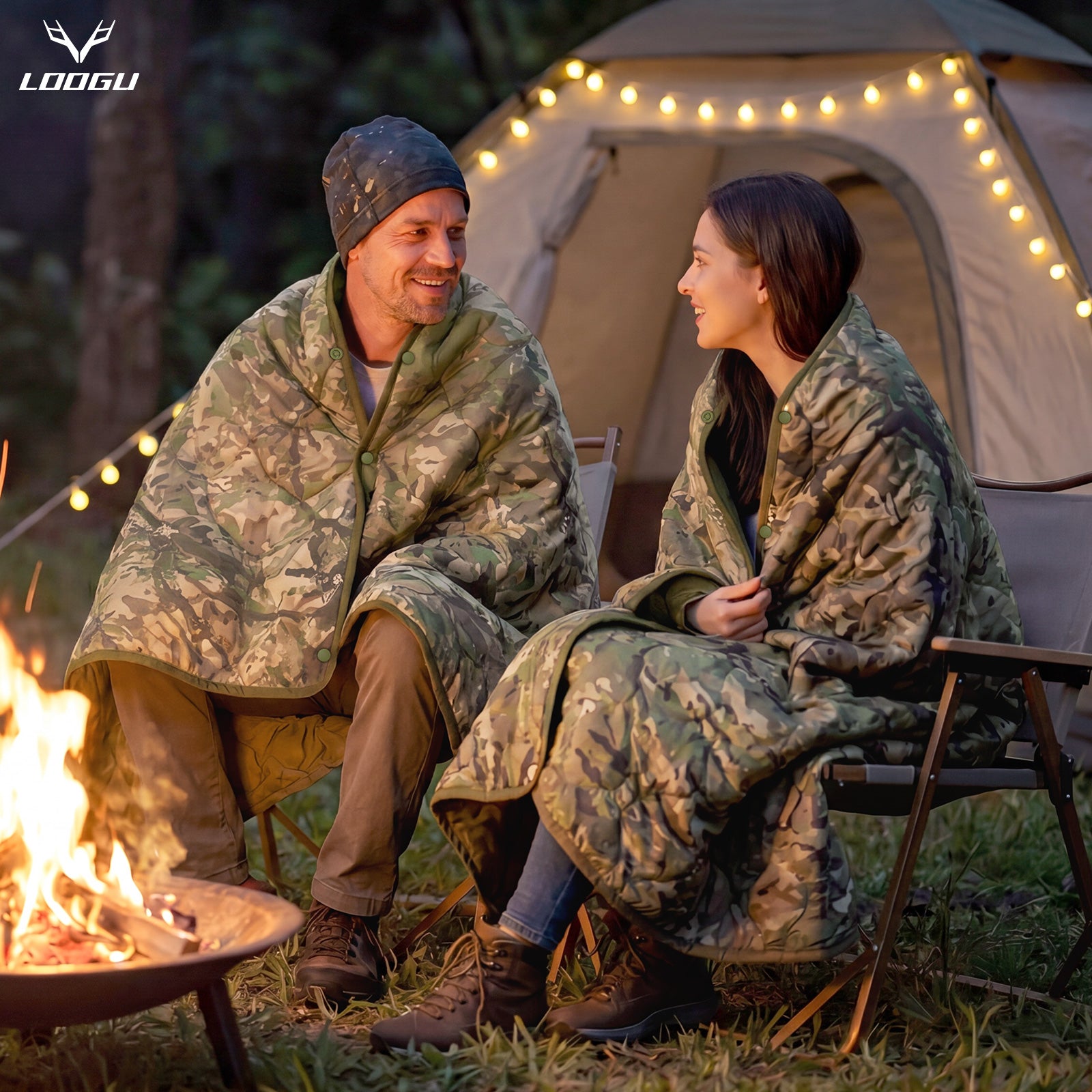 LOOGU Super Camo Blanket Waterproof Poncho Liner for Outdoor BL20