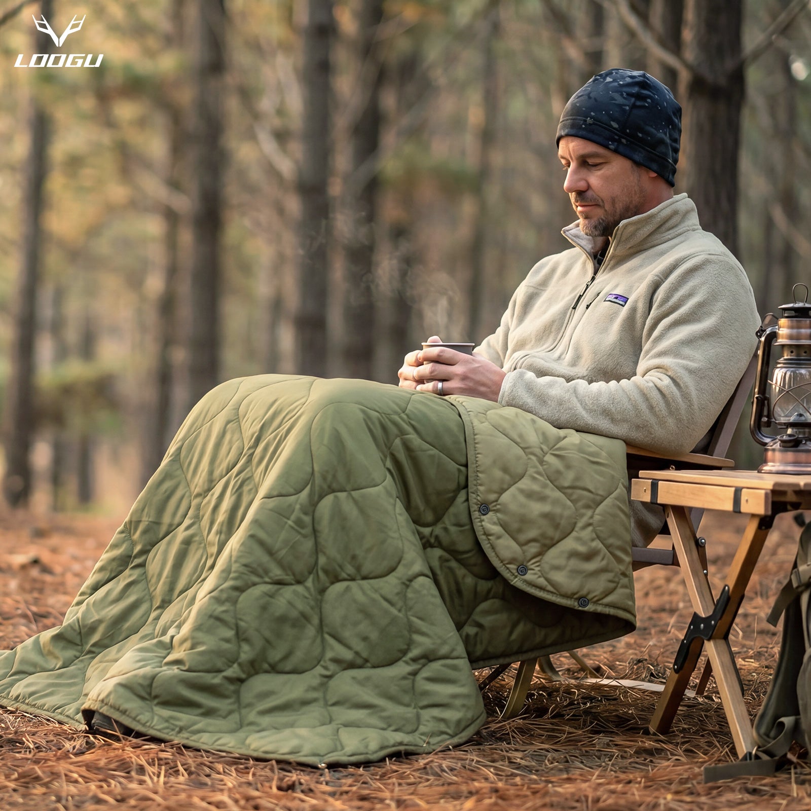 LOOGU Super Camo Blanket Waterproof Poncho Liner for Outdoor BL20