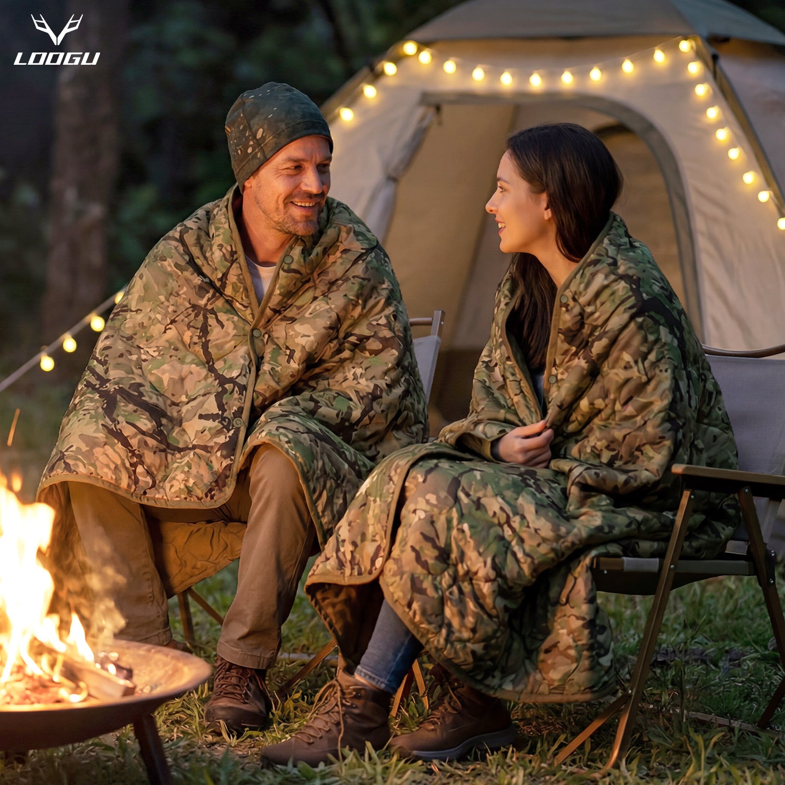 LOOGU Super Camo Blanket Waterproof Poncho Liner for Outdoor BL20