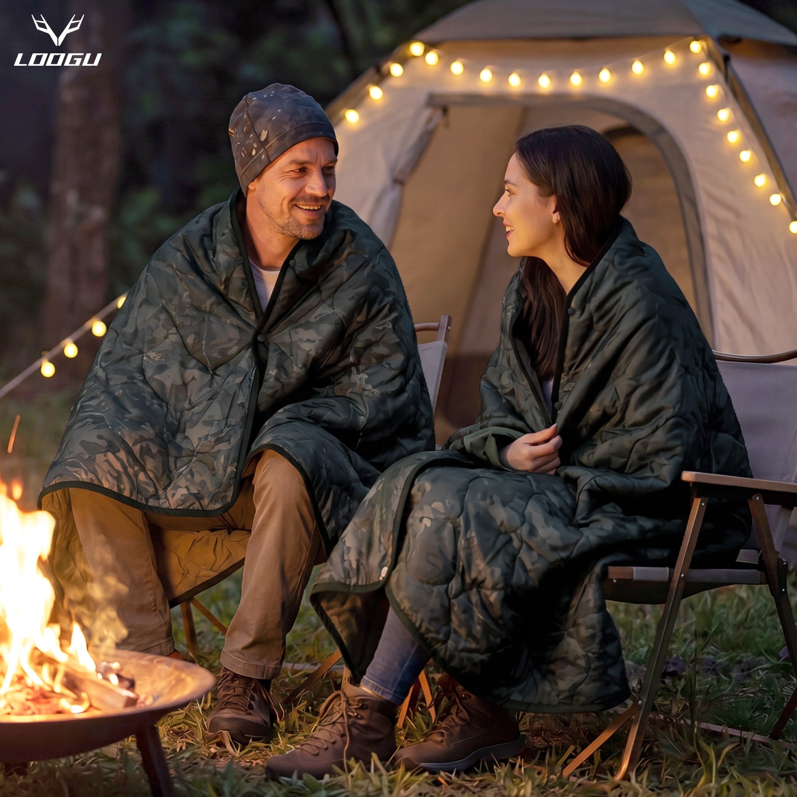 LOOGU Super Camo Blanket Waterproof Poncho Liner for Outdoor BL20