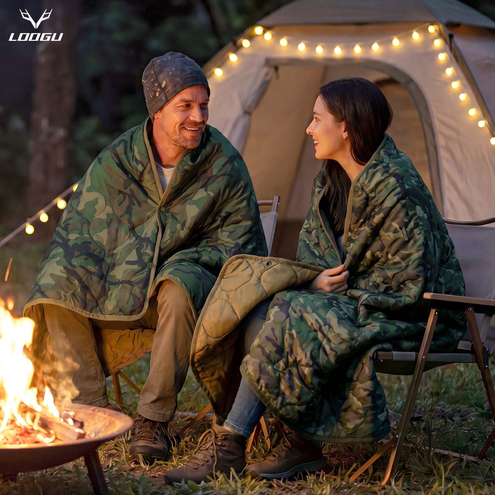LOOGU Super Camo Blanket Waterproof Poncho Liner for Outdoor BL20