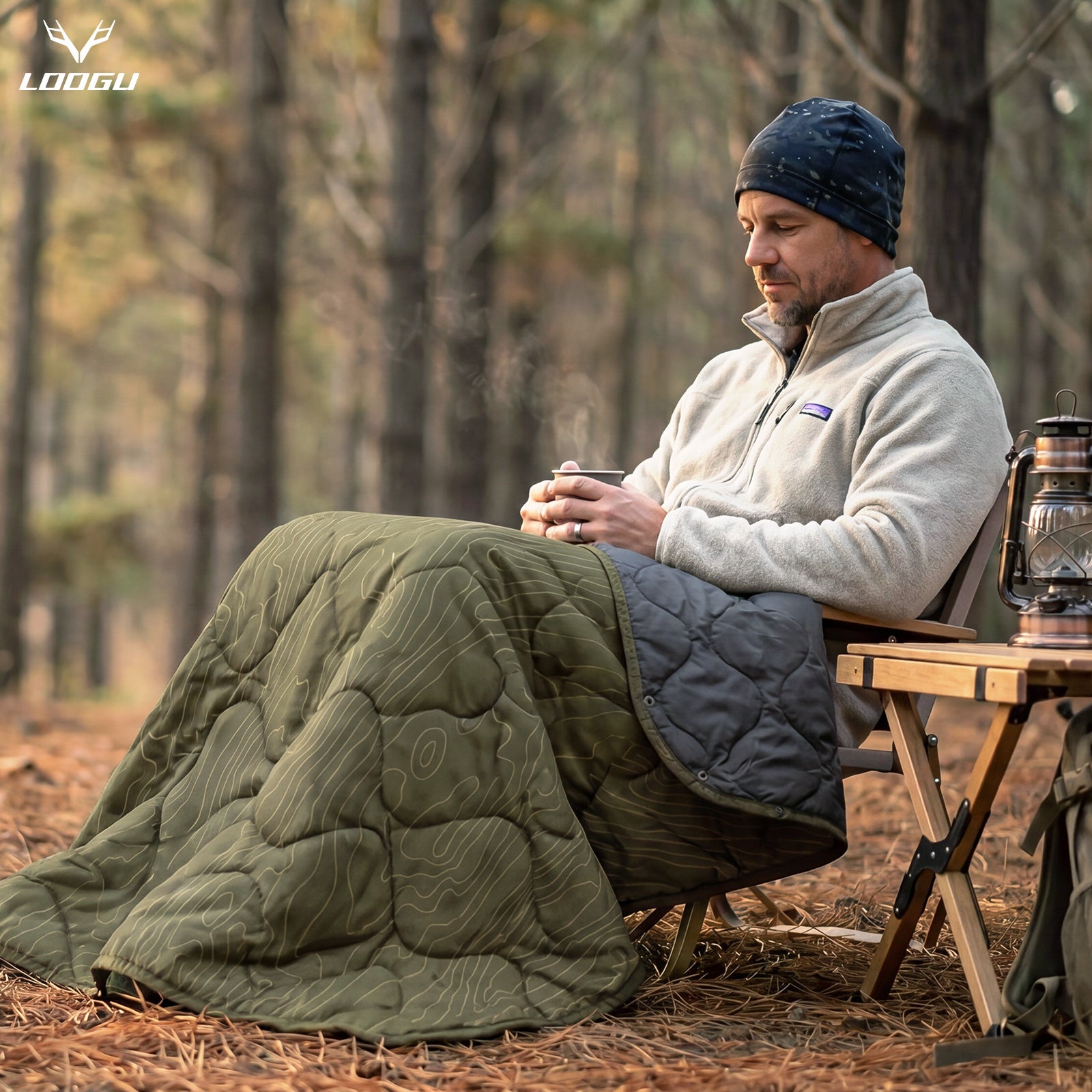 LOOGU Super Camo Blanket Waterproof Poncho Liner for Outdoor BL20