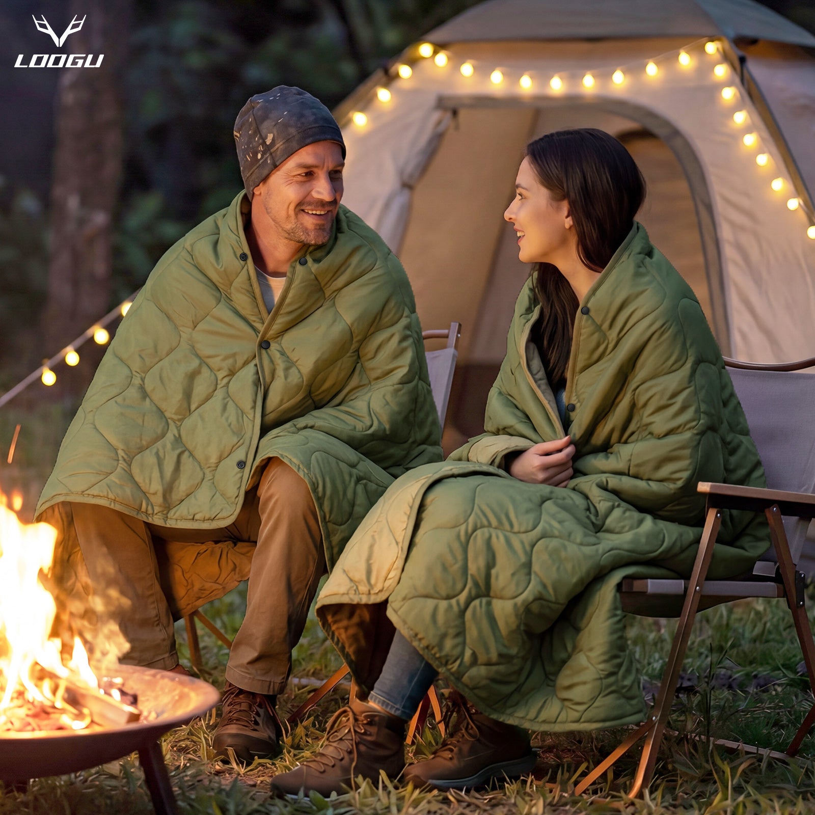 LOOGU Super Camo Blanket Waterproof Poncho Liner for Outdoor BL20