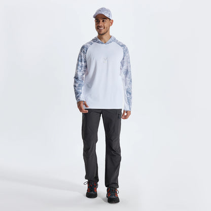 LOOGU Men’s Fishing Hoodie Wave Light Grey T71-LG