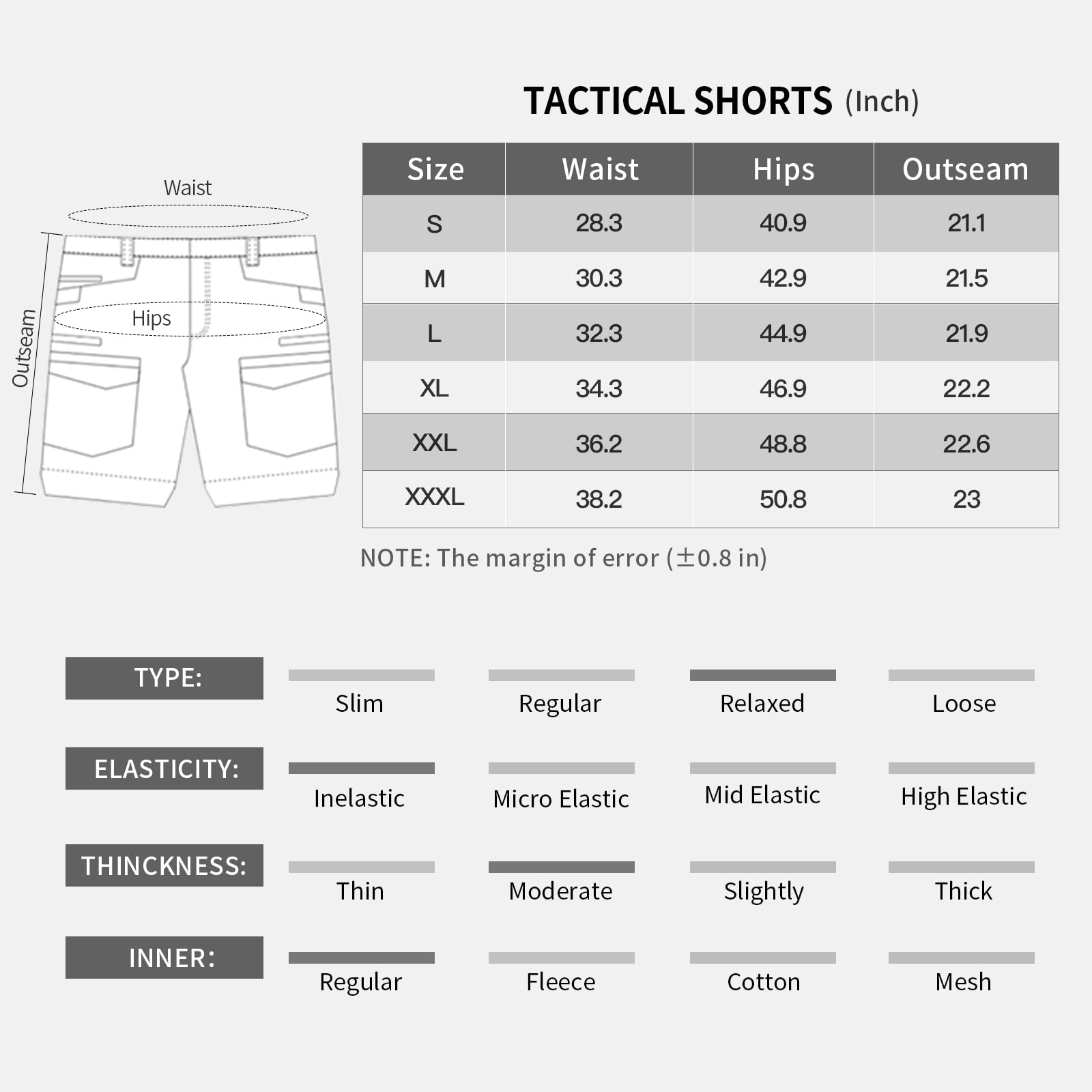 LOOGU Camo Hunting Cargo Shorts Tiger Camo H60S