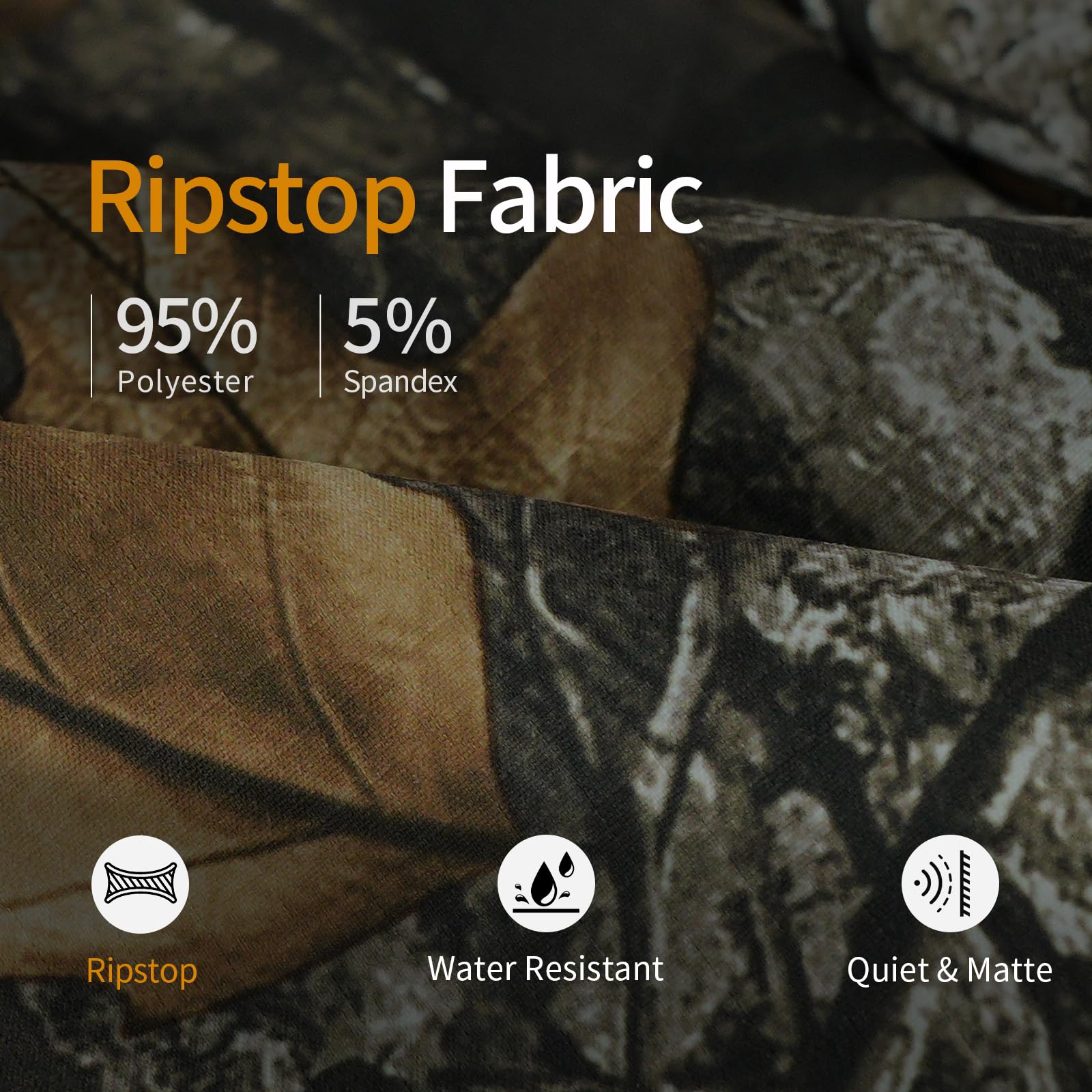 LOOGU Camo Hunting Pants 7 Pockets Super tree Contrast H70