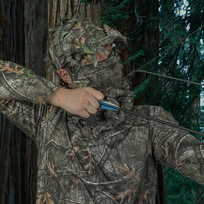 LOOGU Camouflage 2-piece set (hat+ leaves face mask)