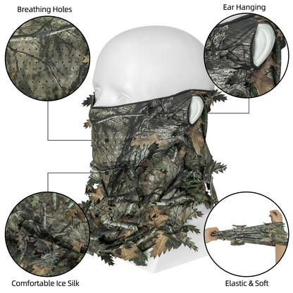 LOOGU Camouflage 2-piece set (hat+ leaves face mask)