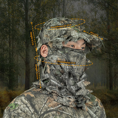 LOOGU Camouflage 2-piece set (hat+ leaves face mask)