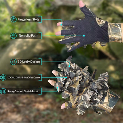 LOOGU Camouflage Hunting Gloves