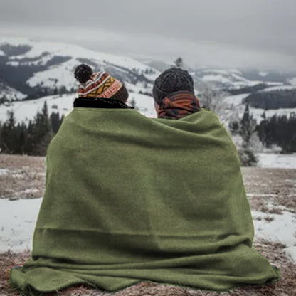LOOGU Camping Blanket -Olive Green  Polar Fleece 1