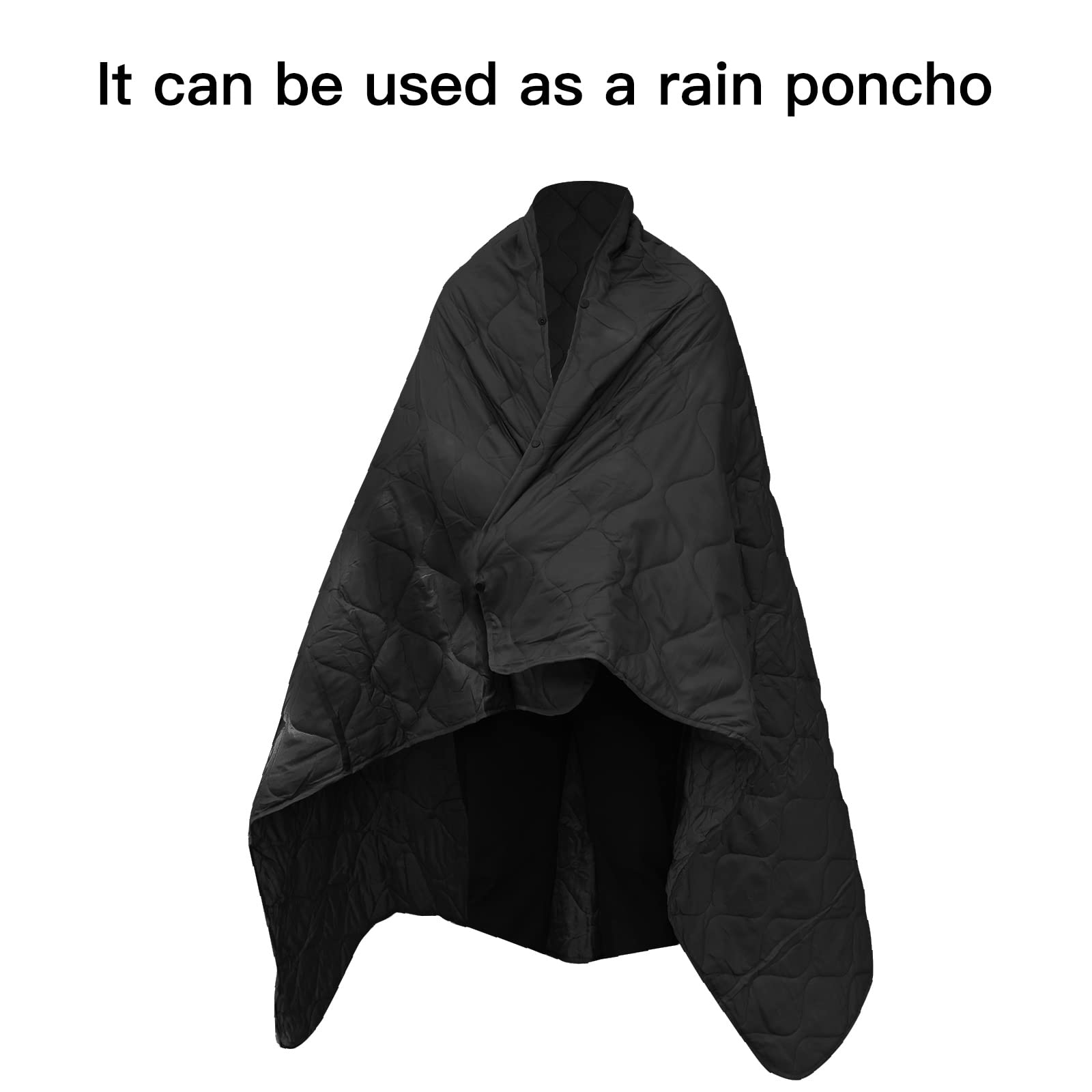 LOOGU Camping Blanket - Button Cordless Black