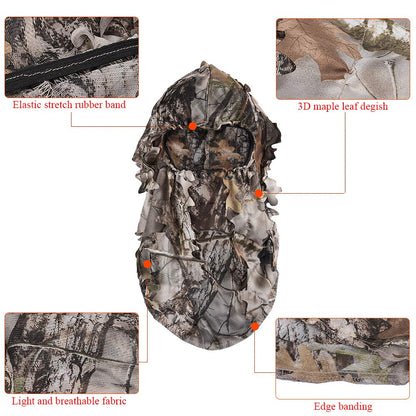 LOOGU Hunting Ghillie Face Mask 3D Leafy SUPER1.0