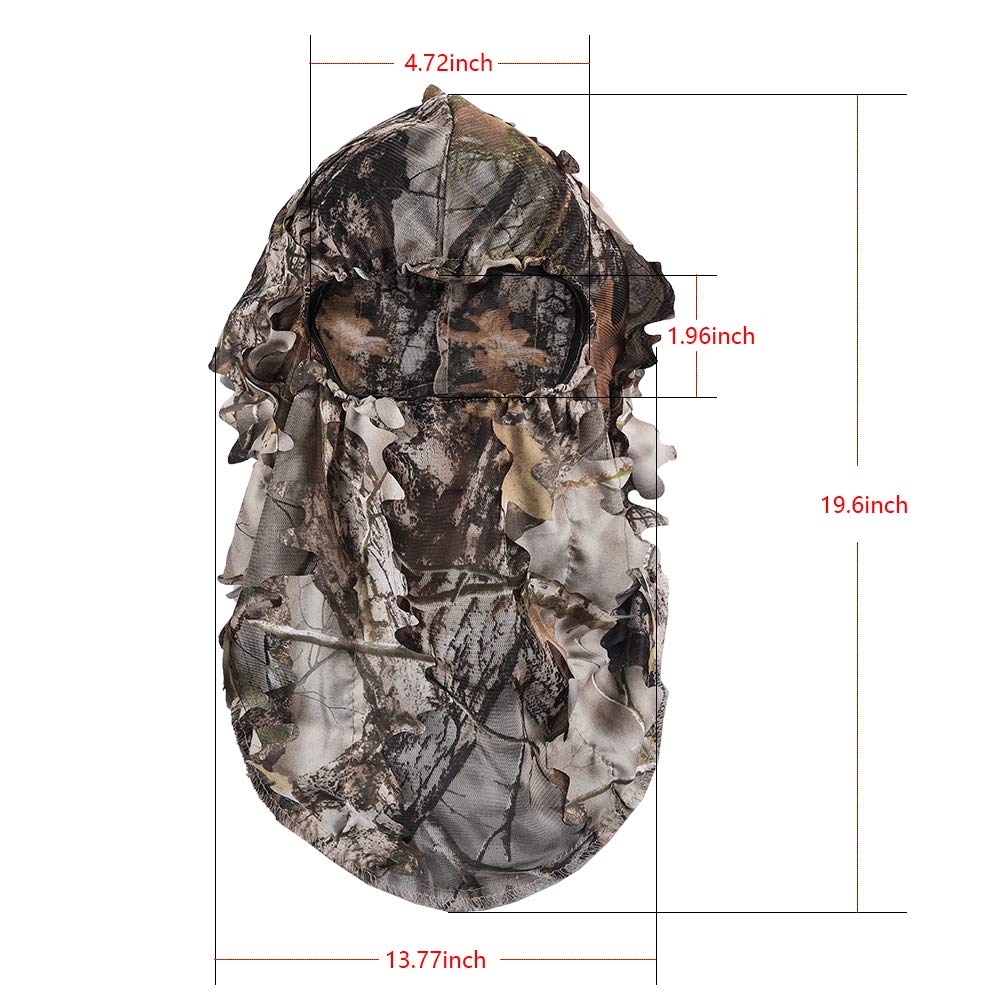 LOOGU Hunting Ghillie Face Mask 3D Leafy SUPER1.0