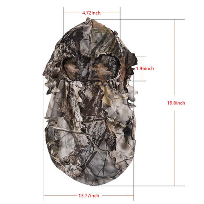 LOOGU Hunting Ghillie Face Mask 3D Leafy SUPER1.0