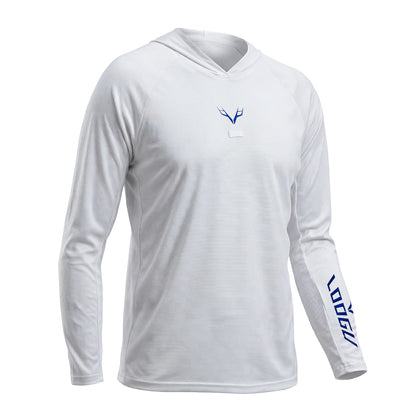 LOOGU Men’s Fishing Hoodie-White T71-LG
