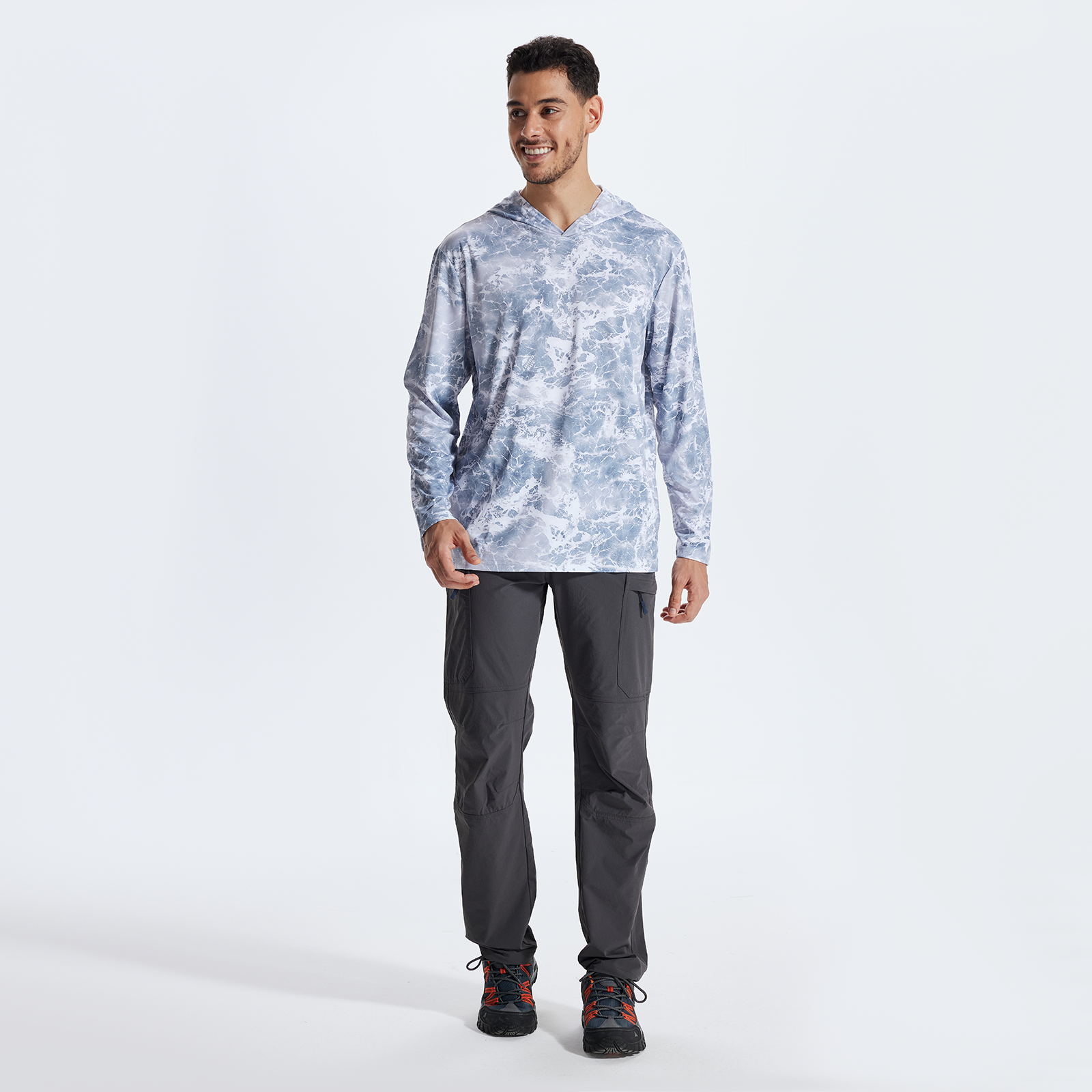 LOOGU Sweat à capuche de chasse camouflage pour homme, chemise de chasse à manches longues légère, pull à capuche performant pour la pêche et la randonnée 