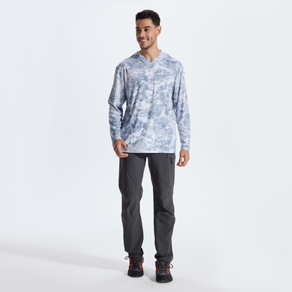 LOOGU Sweat à capuche de chasse camouflage pour homme, chemise de chasse à manches longues légère, pull à capuche performant pour la pêche et la randonnée 