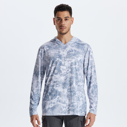 LOOGU Sweat à capuche de chasse camouflage pour homme, chemise de chasse à manches longues légère, pull à capuche performant pour la pêche et la randonnée 
