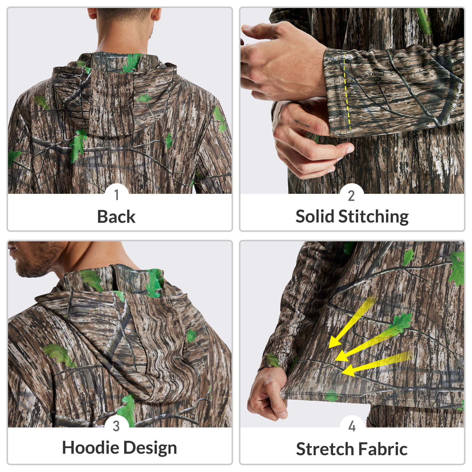 LOOGU Hunting Long Sleeve  Hoodie Ents Green Camo T50