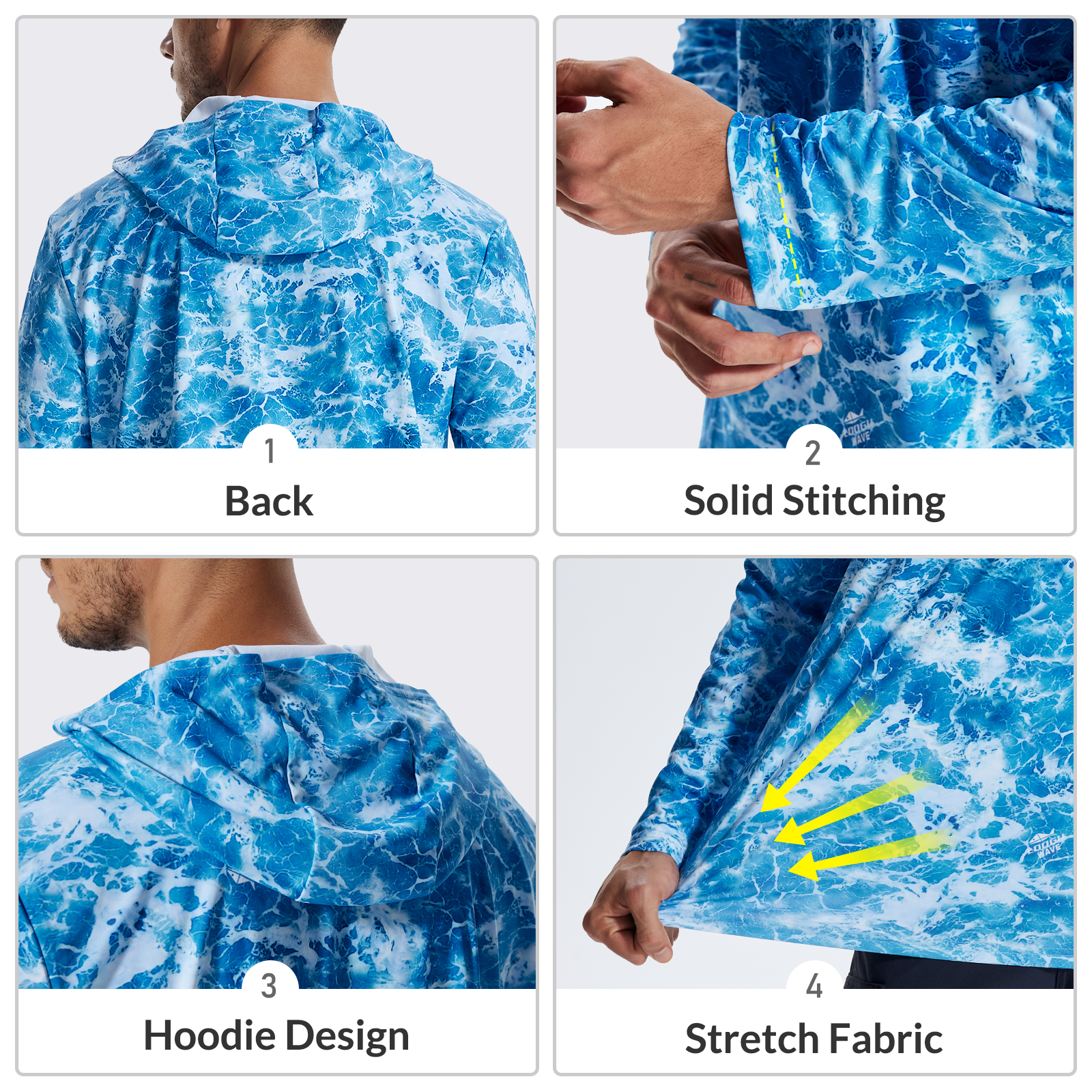 LOOGU Sweat à capuche de chasse camouflage pour homme, chemise de chasse à manches longues légère, pull à capuche performant pour la pêche et la randonnée 