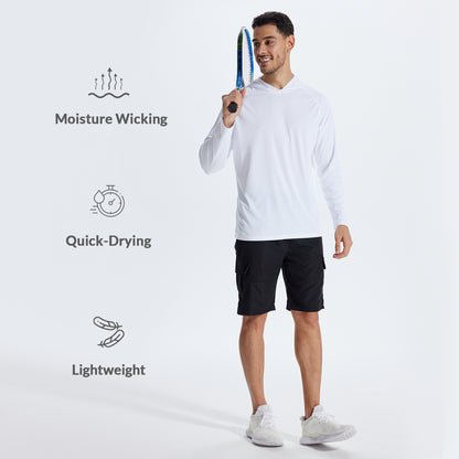 LOOGU Men’s Hoodie Long Sleeve Shirt White T70