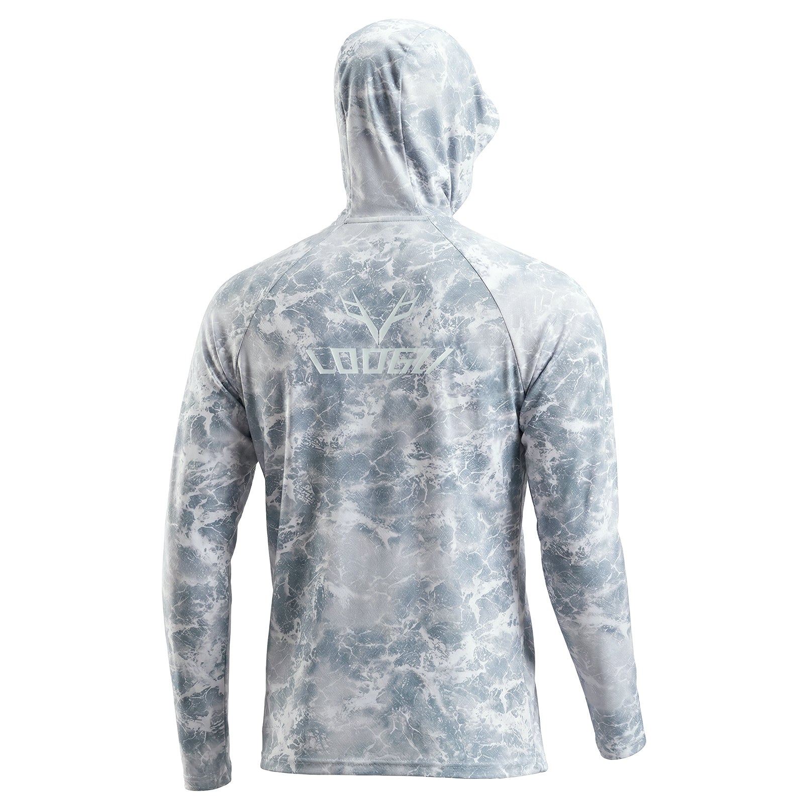 LOOGU Men’s Fishing Hoodie-Wave Grey T71-LG