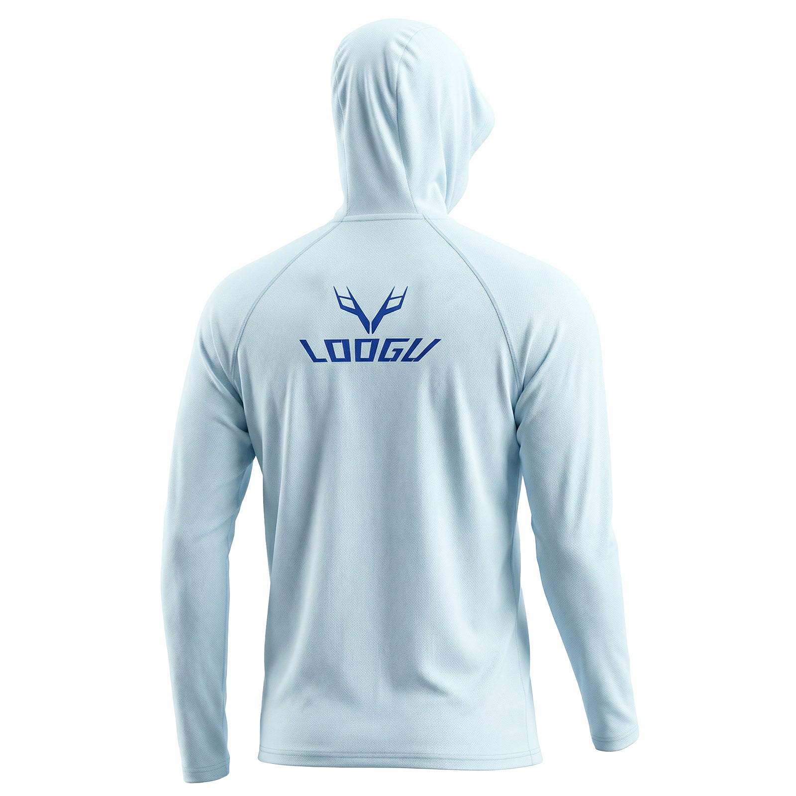 LOOGU Men’s Fishing Hoodie-Lake Blue T71-LG