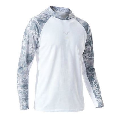 LOOGU Men’s Fishing Hoodie Wave Light Grey T71-LG