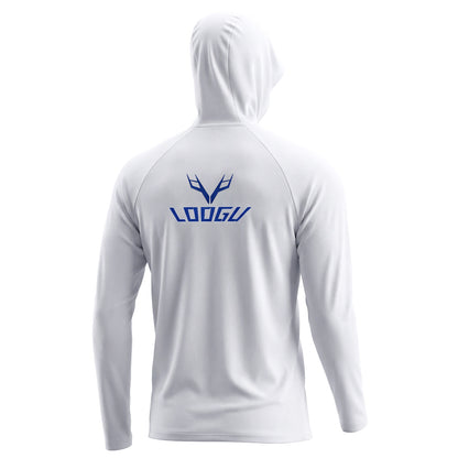 LOOGU Men’s Fishing Hoodie-White T71-LG