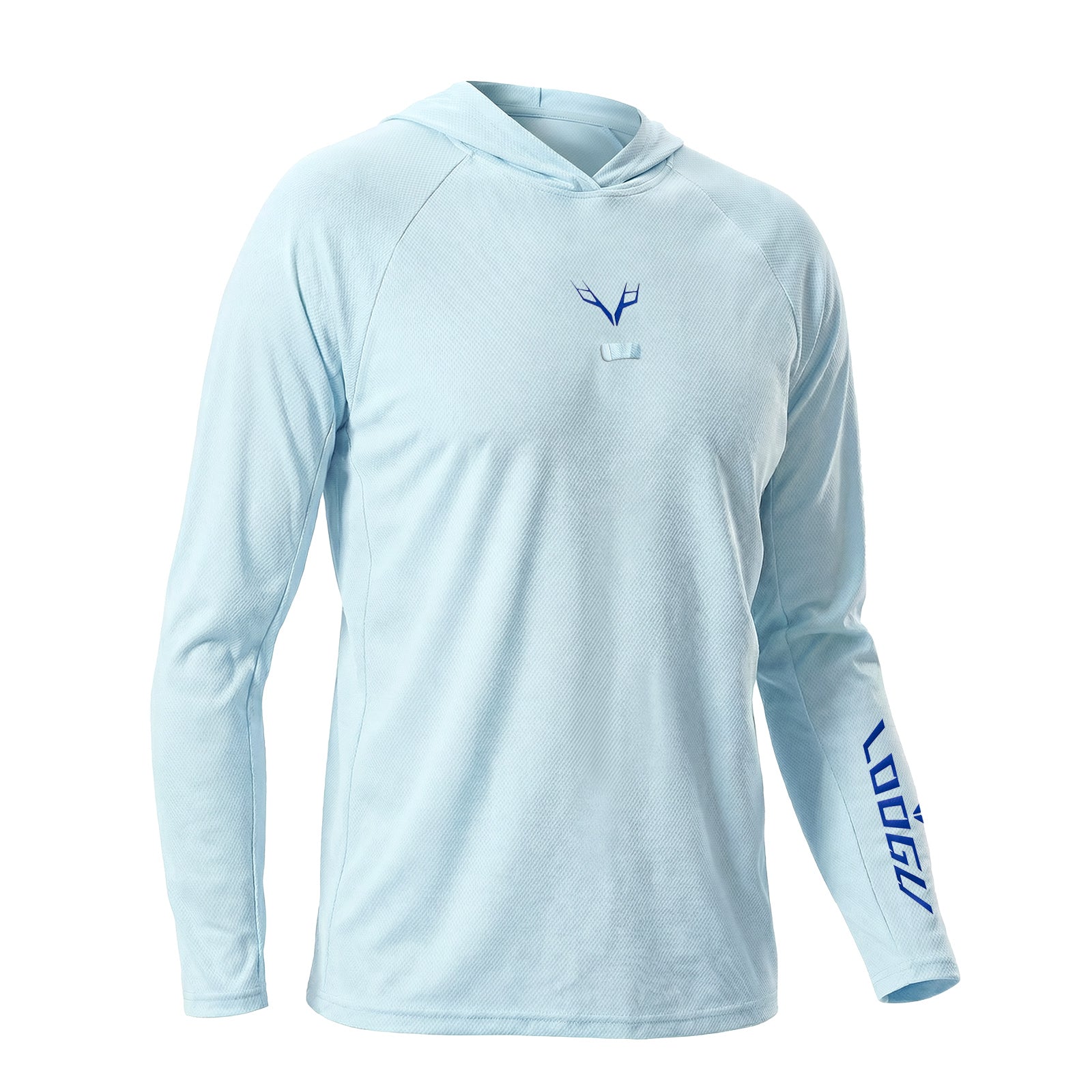 LOOGU Men’s Fishing Hoodie-Lake Blue T71-LG