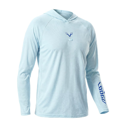LOOGU Men’s Fishing Hoodie-Lake Blue T71-LG