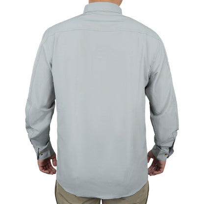 LOOGU Thin Breathable Outdoor Button Down Shirts Grey T90