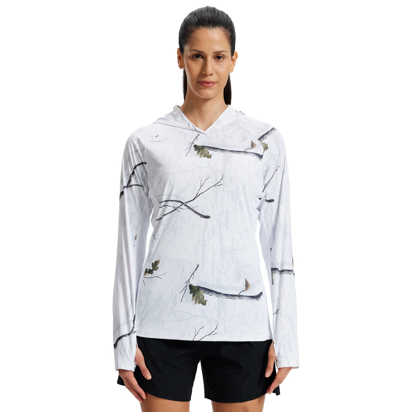 LOOGU Women's UPF 50+  Hoodies Shirts Snow White WT71