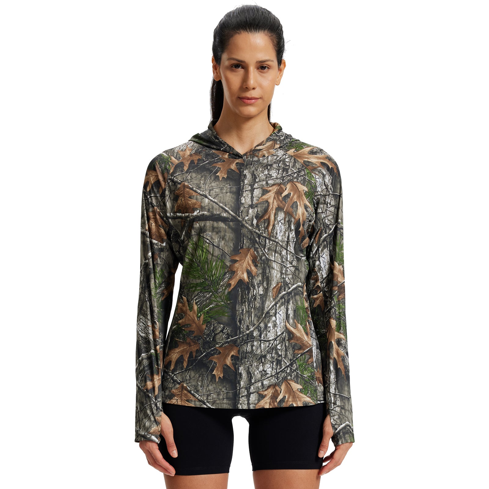 LOOGU Women's UPF 50+  Hoodies Shirts Super Tree Camo WT73