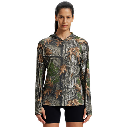 LOOGU Women's UPF 50+  Hoodies Shirts Super Tree Camo WT73