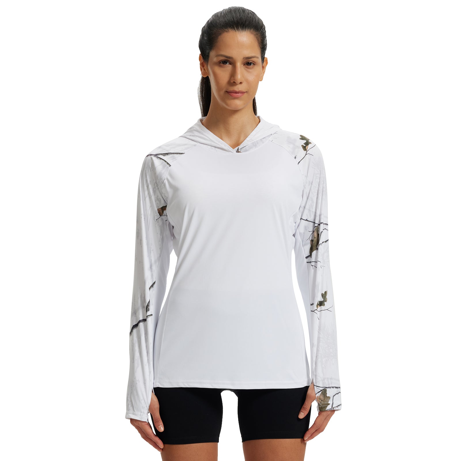 LOOGU Women's UPF 50+  Hoodies Shirts Snow WT73
