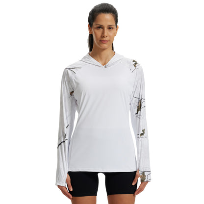 LOOGU Women's UPF 50+  Hoodies Shirts Snow WT73