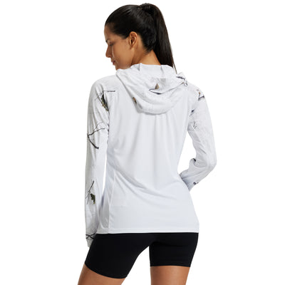 LOOGU Women's UPF 50+  Hoodies Shirts Snow WT73