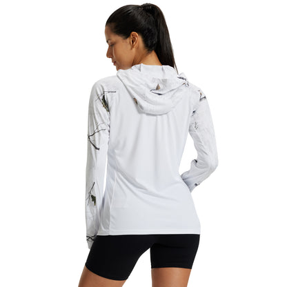 LOOGU Women's UPF 50+  Hoodies Shirts Snow WT73