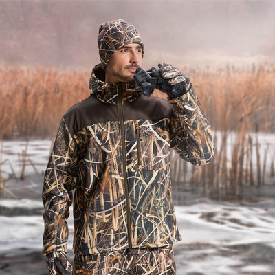 LOOGU  Unisex Camo Beanie Hat for Hunting Grass B09