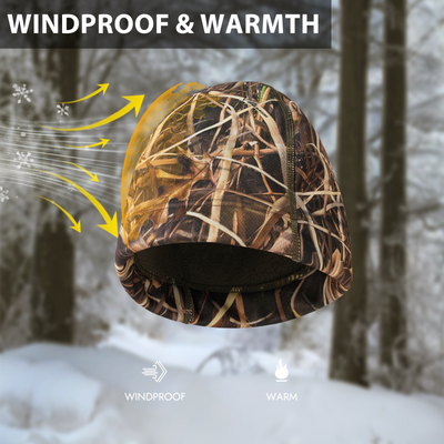 LOOGU  Unisex Camo Beanie Hat for Hunting Grass B09