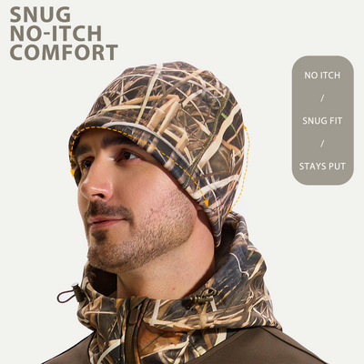 LOOGU  Unisex Camo Beanie Hat for Hunting Grass B09