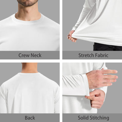 LOOGU Workout Shirts Long Sleeved T-shirt White T20-1