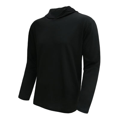 LOOGU Workout Shirts With Hood Long Sleeve White T50-1