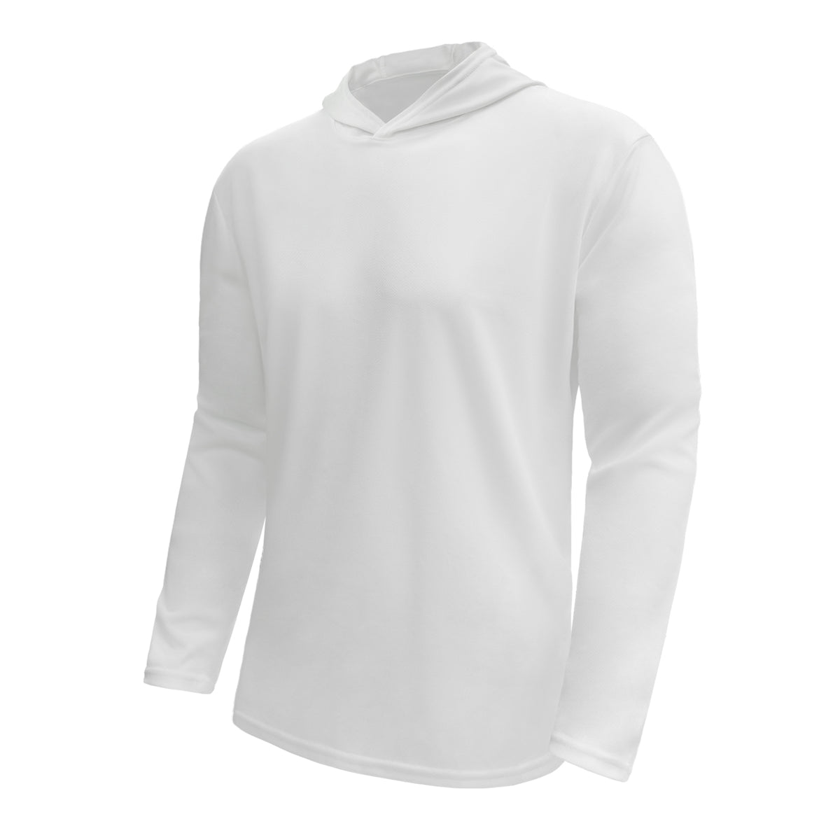 LOOGU Workout Shirts With Hood Long Sleeve White T50-1