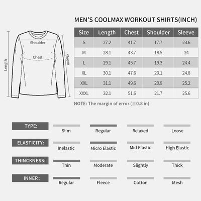 LOOGU Workout Shirts Long Sleeved T-shirt White T20-1