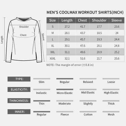 LOOGU Workout Shirts With Hood Long Sleeve White T50-1