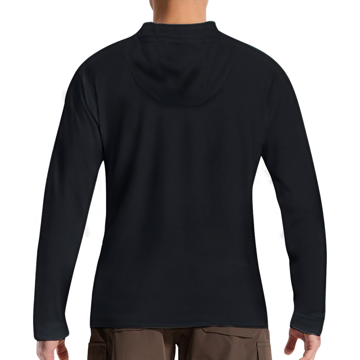 LOOGU Workout Shirts With Hood Long Sleeve White T50-1